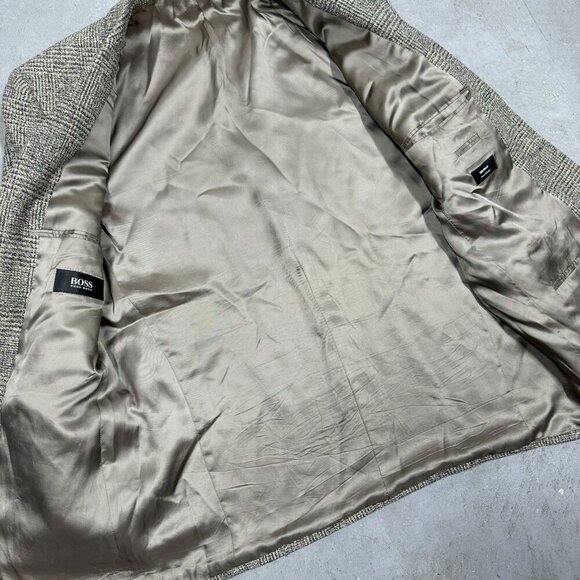 Hugo Boss Wool/Silk Tweed Blazer Sport Coat Glen Check Made in USA 42 - Picture 7 of 11